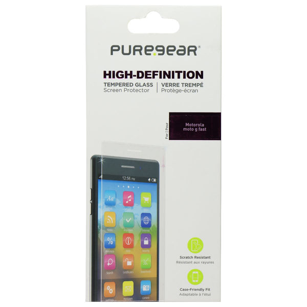 PureGear High-Definition Tempered Glass for Motorola Moto G Fast (2020) - Clear
