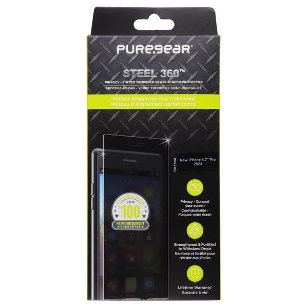 Pure Gear Steel 360 Privacy Tinted for Apple iPhone 15 Pro Max
