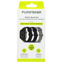 PureGear 3 Pack Silicone Watch Band Set for Apple Watch (42/44/45/49mm)