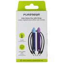 PureGear Kids Stylus Pen with Strap and Anti-Scratch Tips - Blue/Purple (2 Pack)