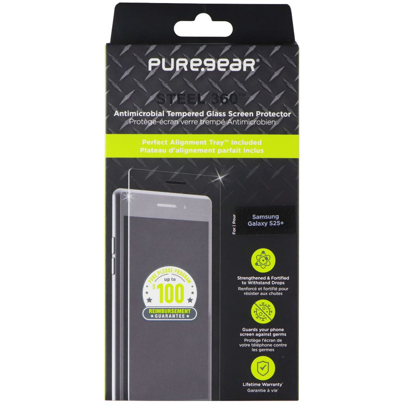 PureGear Steel 360 Tempered Glass Screen Protector for Samsung Galaxy S25 Plus