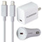 PureGear 20W USB-C Wall & Car Charger w/ USB-C to Lightning 8-Pin Cable - White