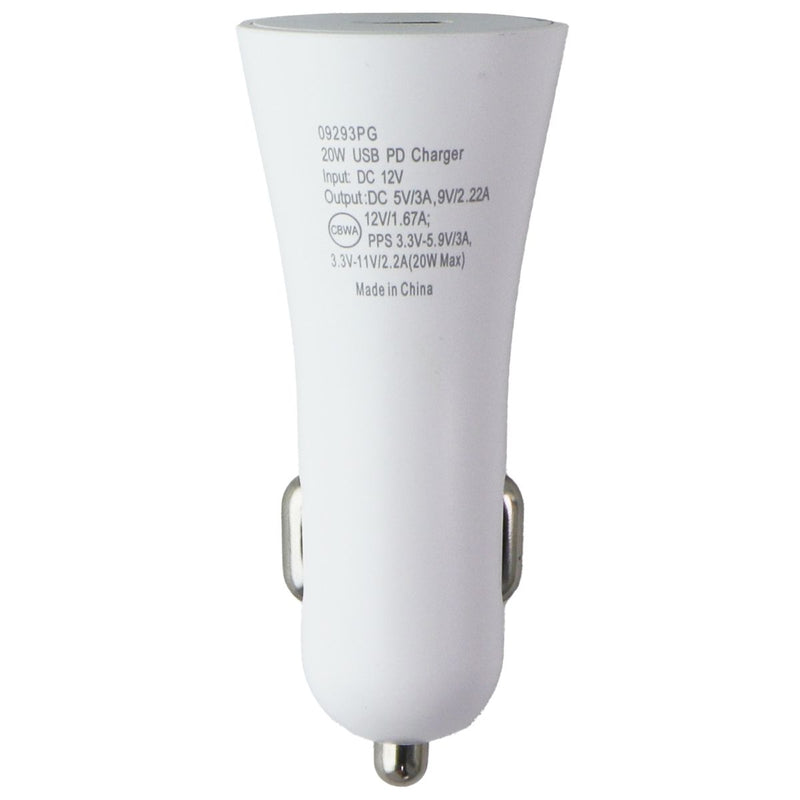PureGear 20W USB-C Wall & Car Charger w/ USB-C to Lightning 8-Pin Cable - White