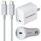PureGear Light Speed 20W USB-C Wall & Car Charger w/ USB-C Cable - White