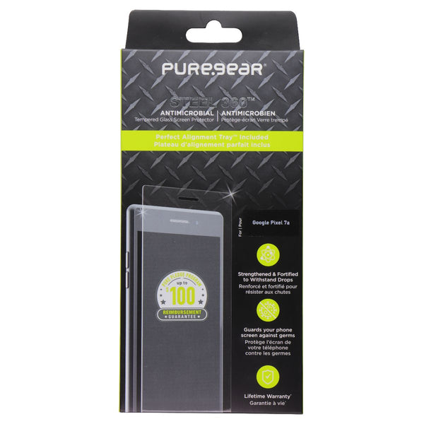 PureGear Steel 360 Screen Protector w/Alignment Tray for Google Pixel 7a - Clear