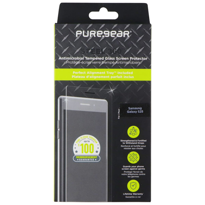 PureGear Steel 360 Tempered Glass Screen Protector for Samsung Galaxy S25