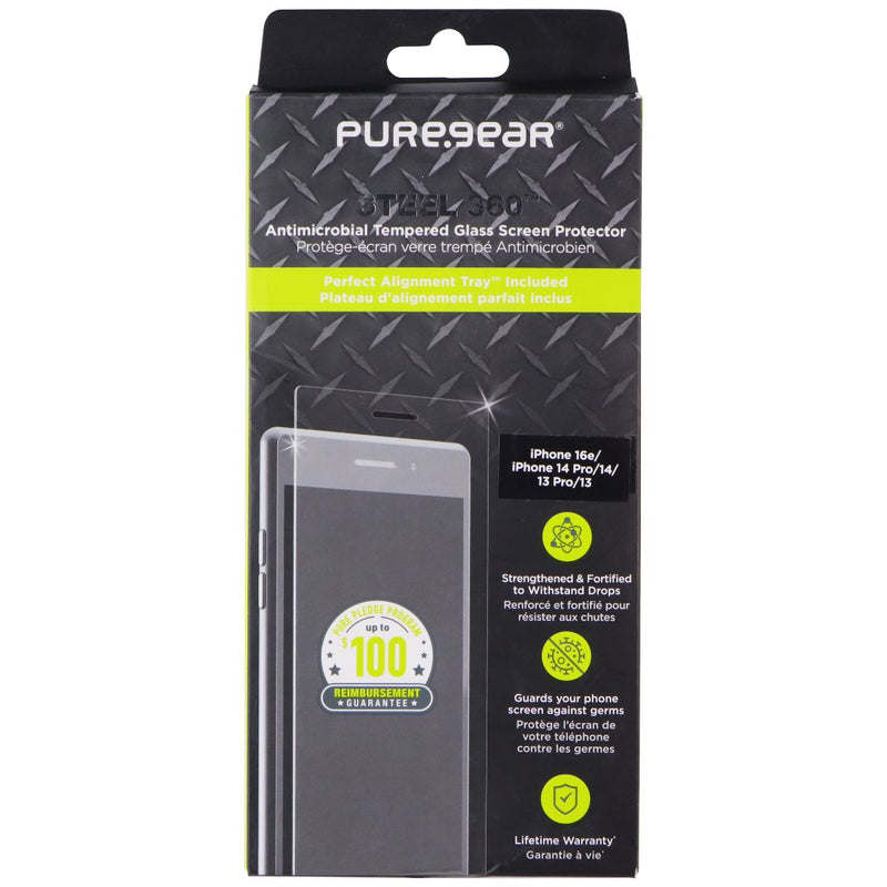PureGear Steel 360 Screen Protector for Apple iPhone 16e/14 Pro/14/13 Pro/13