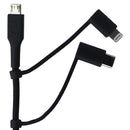 Quikcell 6FT USB-A to Micro USB, USB-C & Lightning 8-Pin Charging Cable - Black