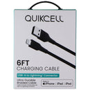 Quikcell 6FT USB-A to Lightning 8-Pin Charging Cable - Black