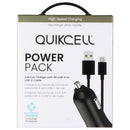 Quikcell Power Pack 2.4A Car Charger with 4ft USB-A to USB-C Cable - Black