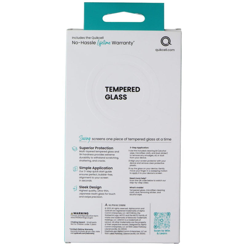Quikcell Tempered Glass Screen Protector for Motorola Moto G Stylus 5G (2022)