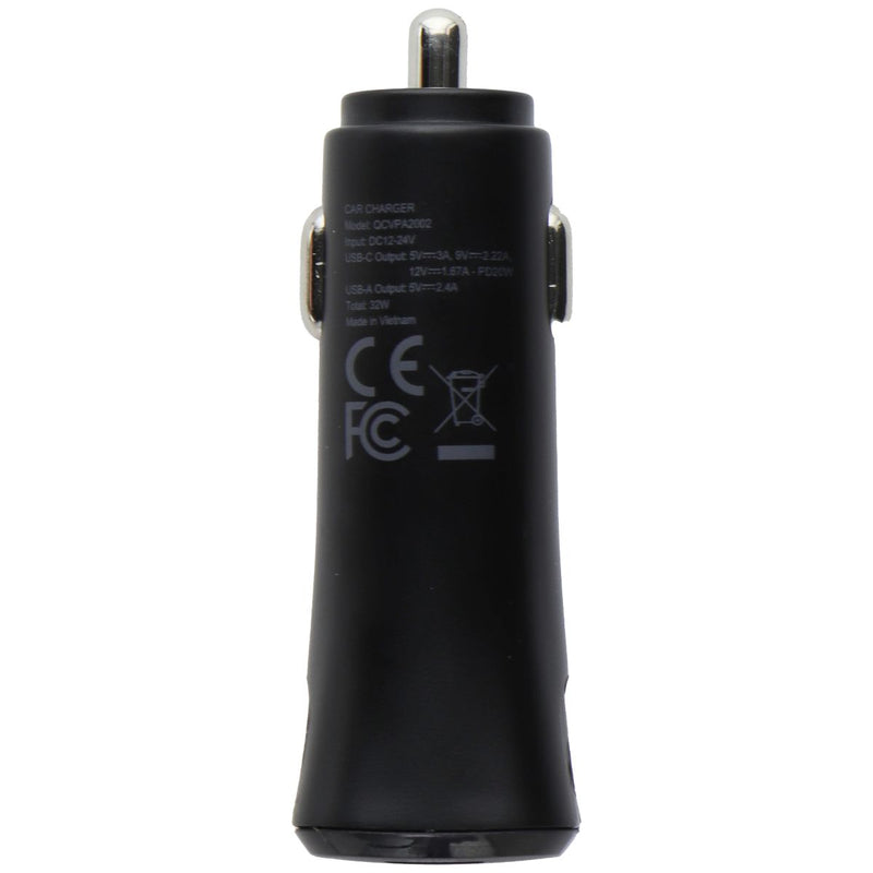 Quikcell 32W Dual Port (USB-C and USB-A) PD Car Charger - Black