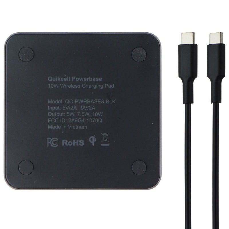 Quikcell Powerbase Wireless Charging Pad for Qi Devices - Black