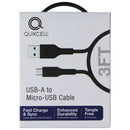 Quikcell 3 Foot USB-A to Micro-USB Fast Charge and Sync Cable - Black