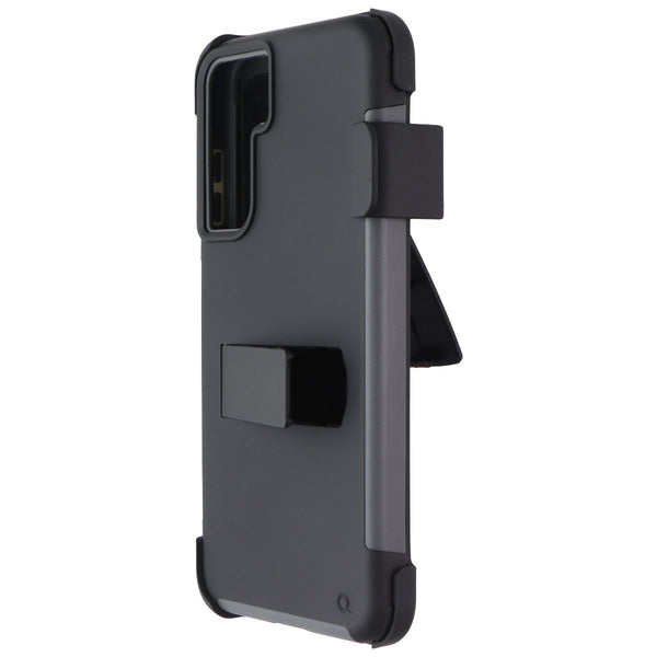 Quikcell Advocate + Holster for Samsung Galaxy S21 FE 5G - Steel Black