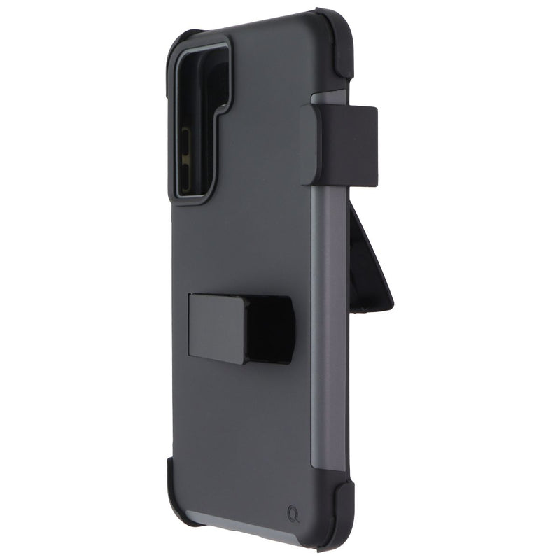 Quikcell Advocate + Holster for Samsung Galaxy S21 FE 5G - Steel Black