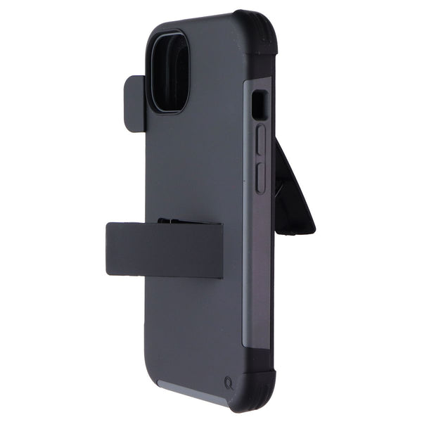 Quikcell Advocate Case with Kickstand + Holster for iPhone 13 - Steel Black