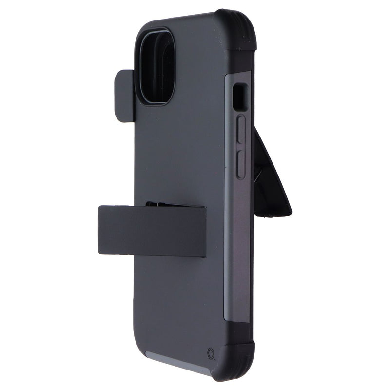 Quikcell Advocate Case with Kickstand + Holster for iPhone 13 - Steel Black