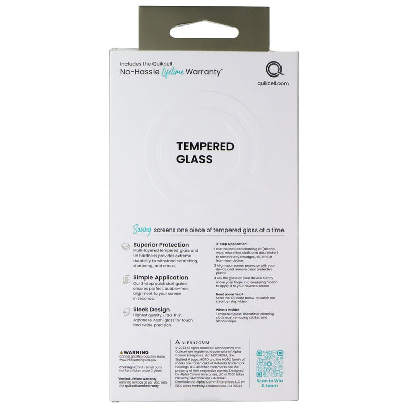 Quikcell Tempered Glass Premium Screen Protector for Moto G Stylus (2023)