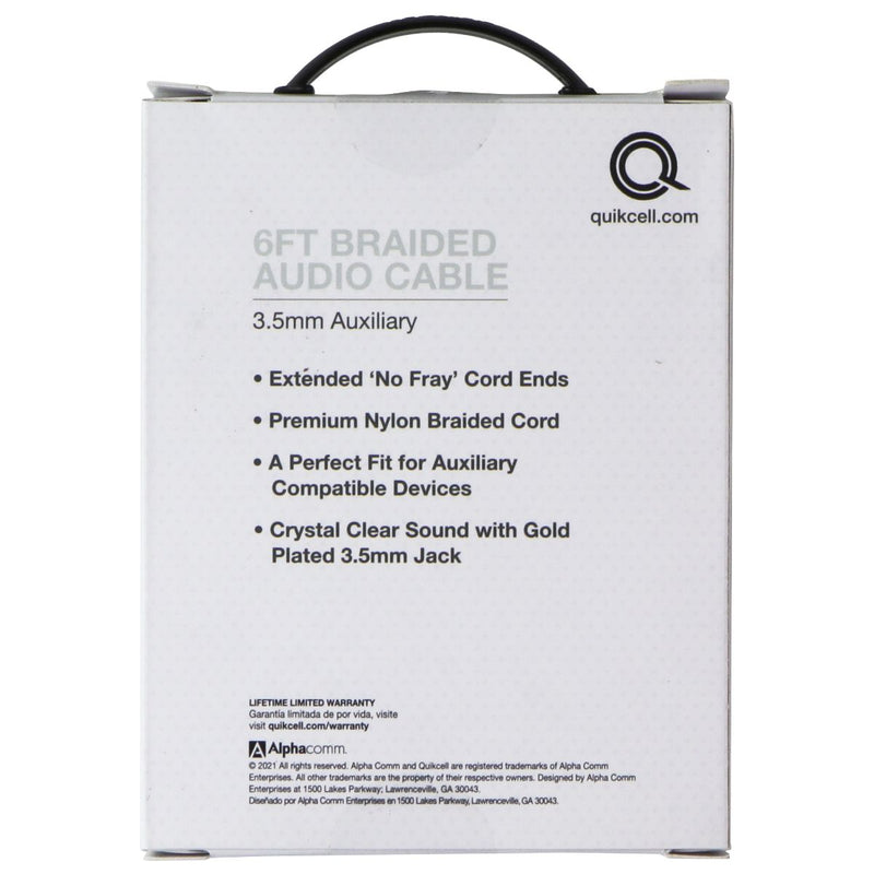 Quikcell (6-Ft) 3.5mm Auxiliary Cable - Black