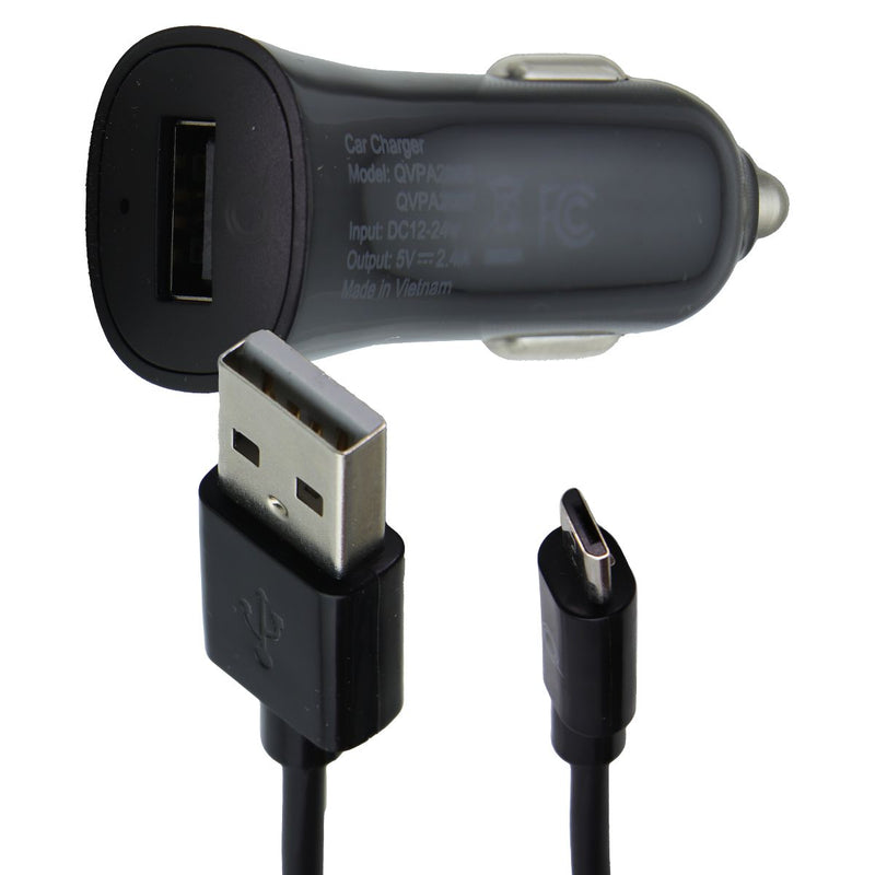 Quikcell Power Pack 2.4A Car Charger with 4ft USB-A to Micro-USB Cable - Black