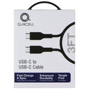 Quikcell 3Ft Braided USB-C to USB-C Cable - Black
