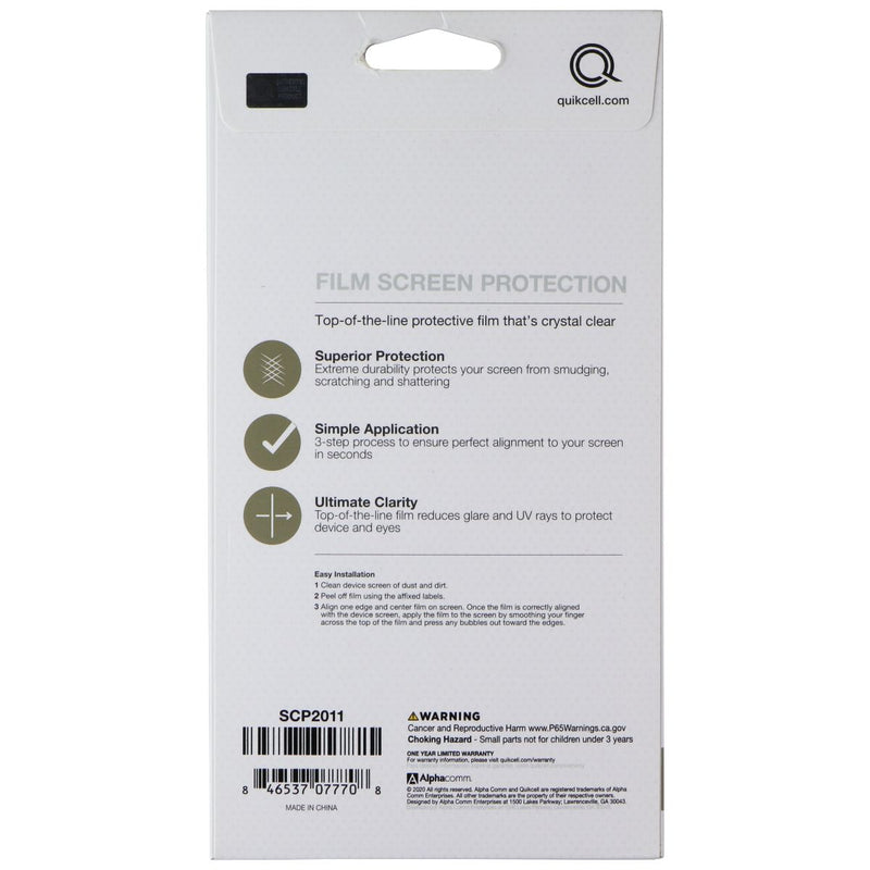 Quikcell Crystal Clear Film Screen Protection for Apple iPhone 12 Pro Max