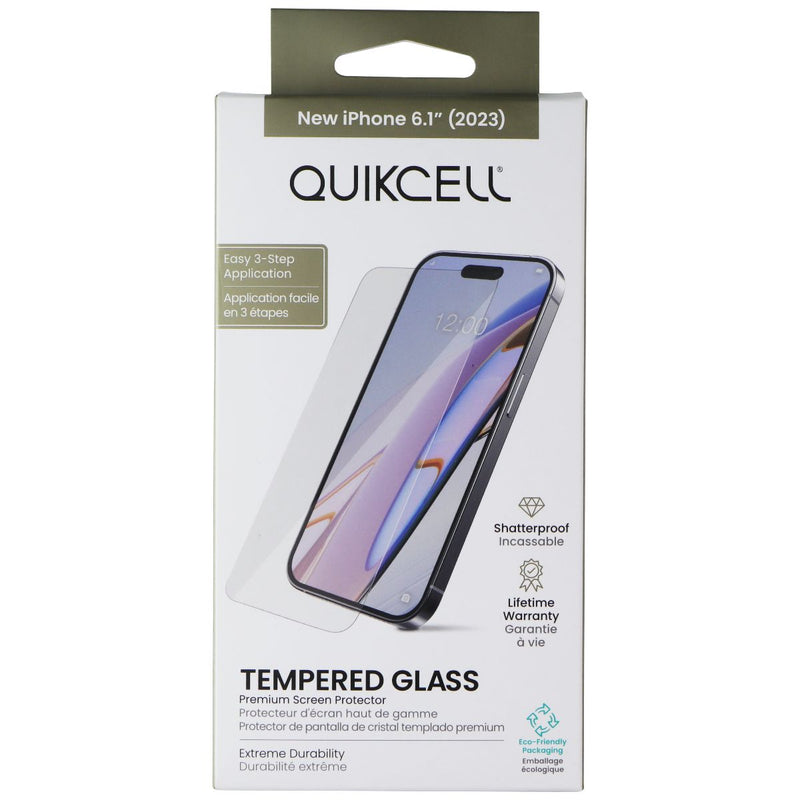 Quikcell Tempered Glass Screen Protector for Apple iPhone 15
