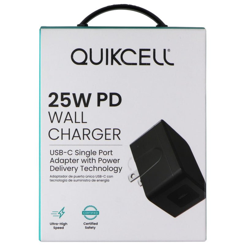 Quikcell (25W) PD Wall Charger USB-C Single Port Adapter - Black