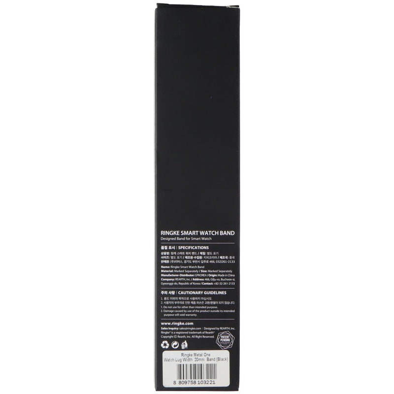 Ringke Metal One Series Watch Band for (20mm) Galaxy Watch Lugs - Black