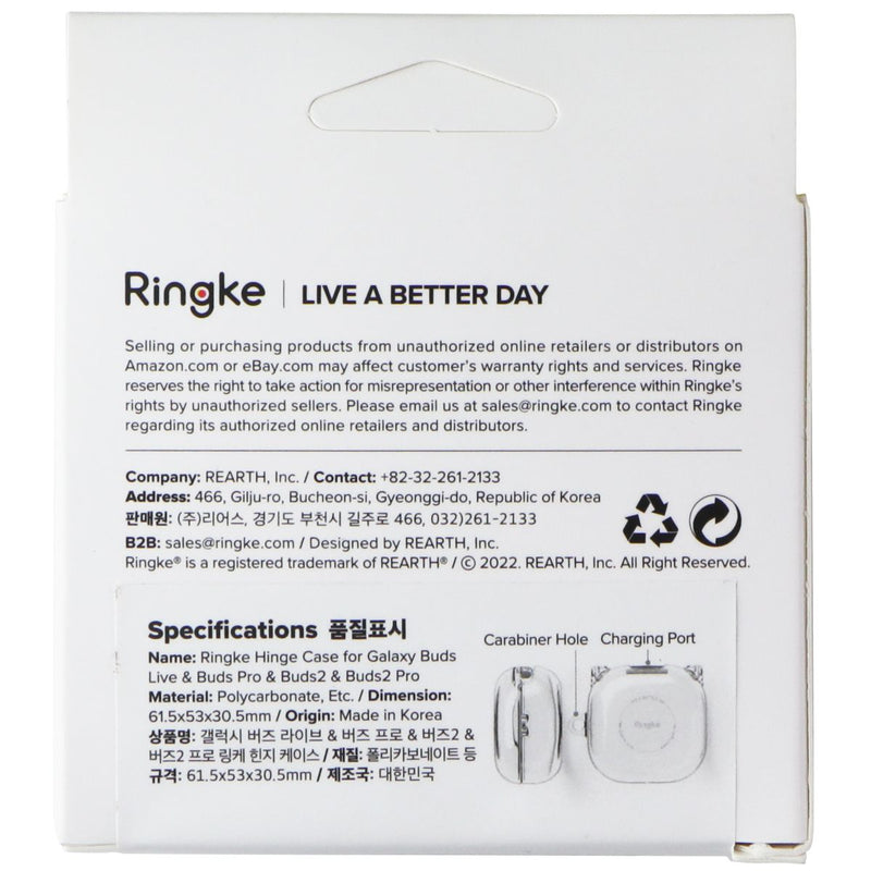 Ringke Hinge Case for Galaxy Buds Live/Buds Pro/Buds2/Buds 2 Pro - Clear