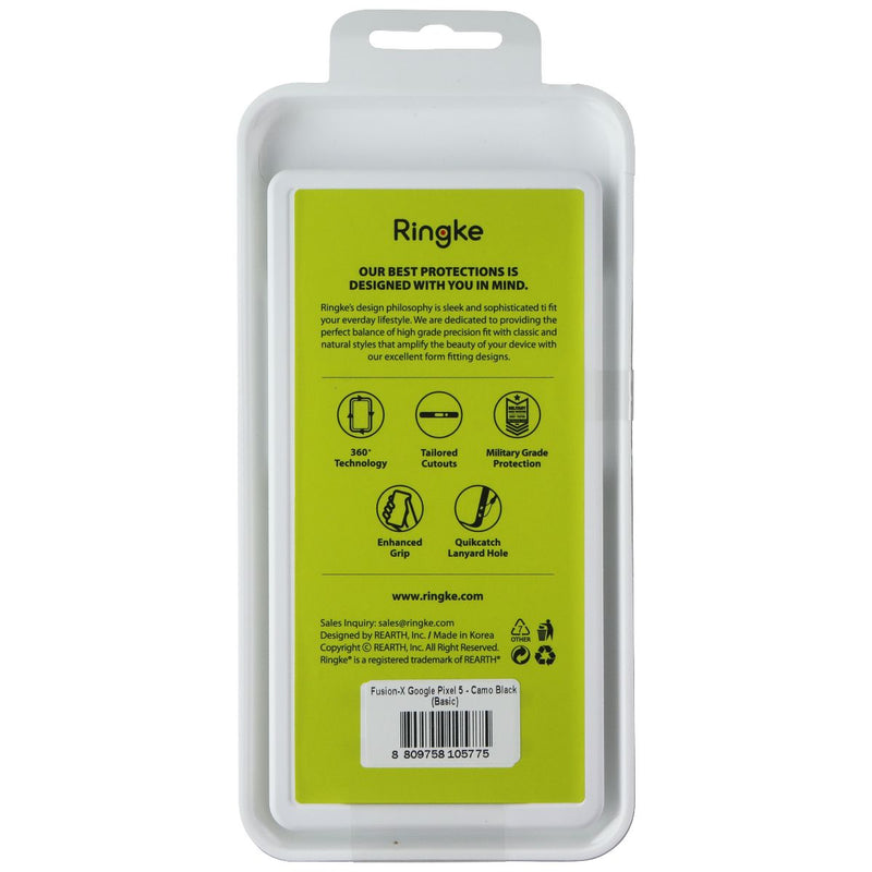 Ringke Fusion X Series Case for Google Pixel 5 - Clear/Black Camo
