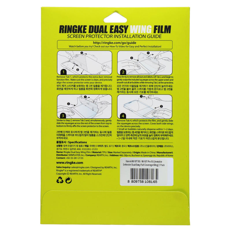 Ringke Dual Easy Wing Protector (2-Pack) for Xiaomi Mi 10T 5G / Mi 10T Pro 5G