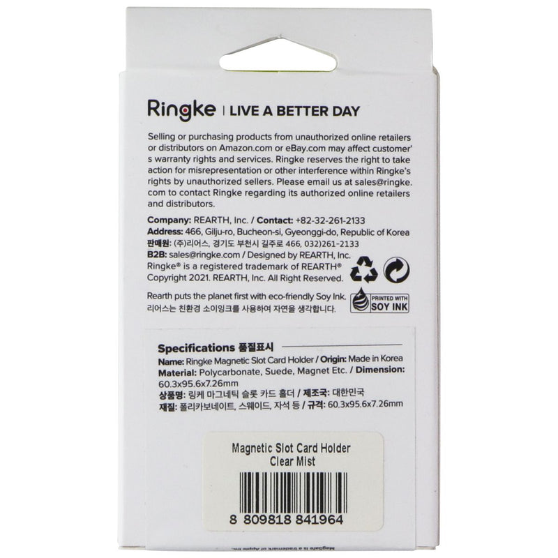 Ringke Magnetic Slot Card Holder for MagSafe Devices - Clear Mist