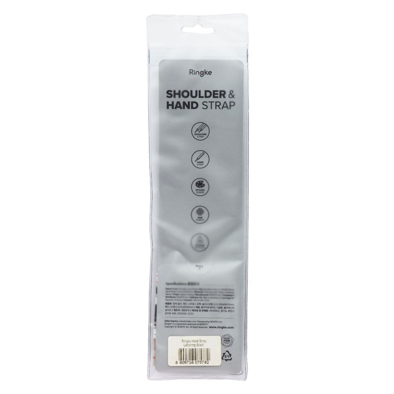 Ringke Shoulder & Hand Strap (Ticket Band) - Black with White Lettering