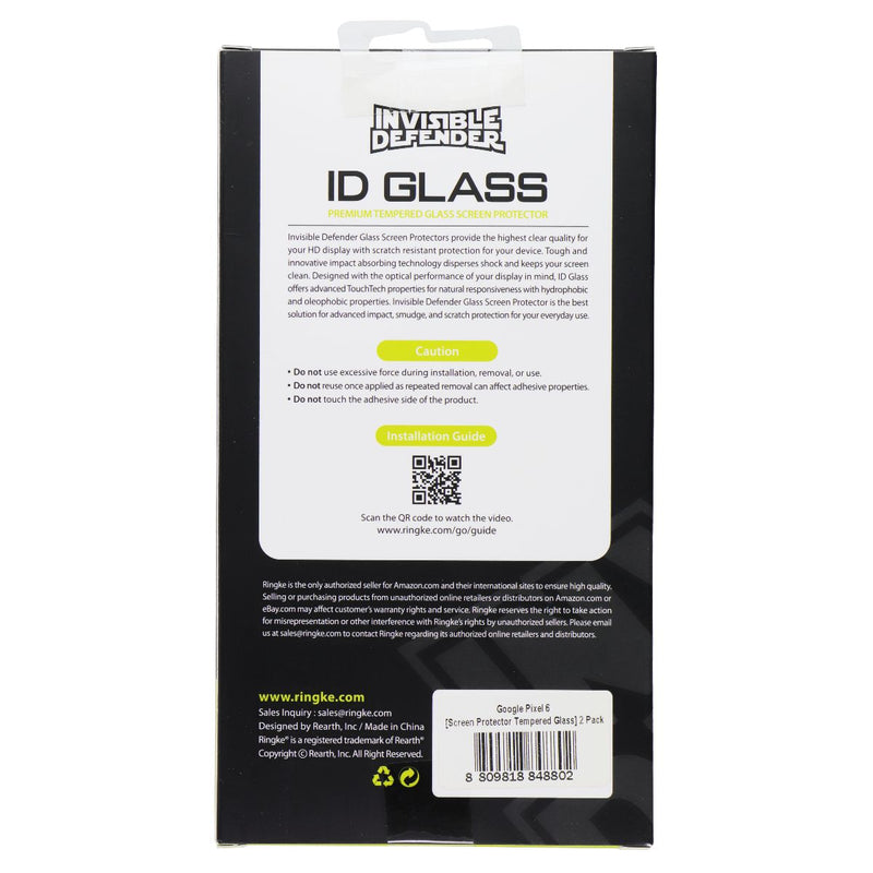Ringke - Invisible Defender Glass Screen Protector for Google Pixel 6 (2 Pack)