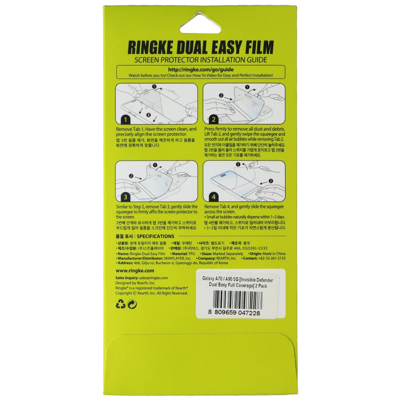Ringke Dual Easy Wing Screen Protector for Samsung Galaxy A70/A90 5G (2 Pack)