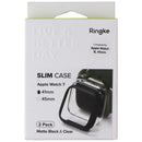 Ringke Slim Case for Apple Watch 9/8/7 (41mm) - Matte Black / Clear (2 Pack)