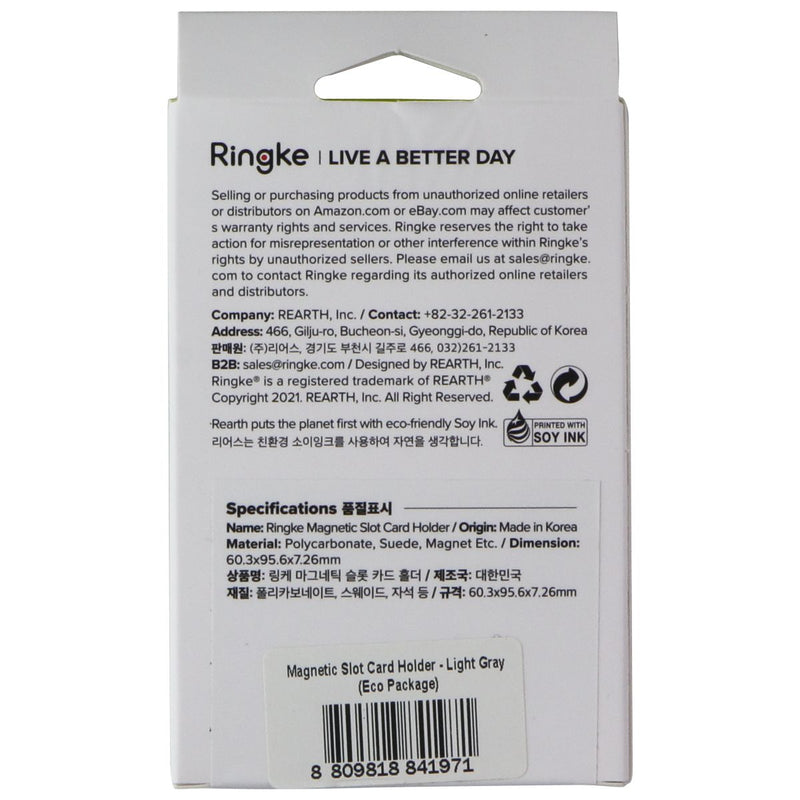 Ringke Magnetic Slot Card Holder for MagSafe Devices - Light Gray