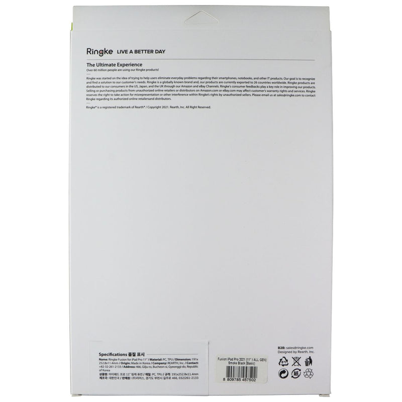 Ringke Fusion Series Case for Apple iPad Pro 11-in (2021/2020/2018) - Clear/Blk