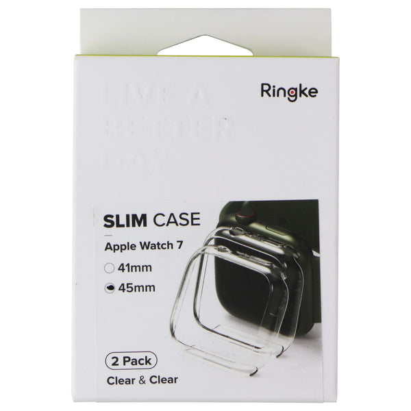 Ringke Slim Case for Apple Watch 9/8/7 (45mm) - Clear and Clear (2 Pack)