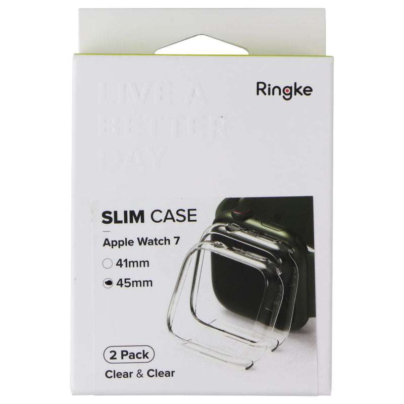 Ringke Slim Case for Apple Watch 9/8/7 (45mm) - Clear and Clear (2 Pack)