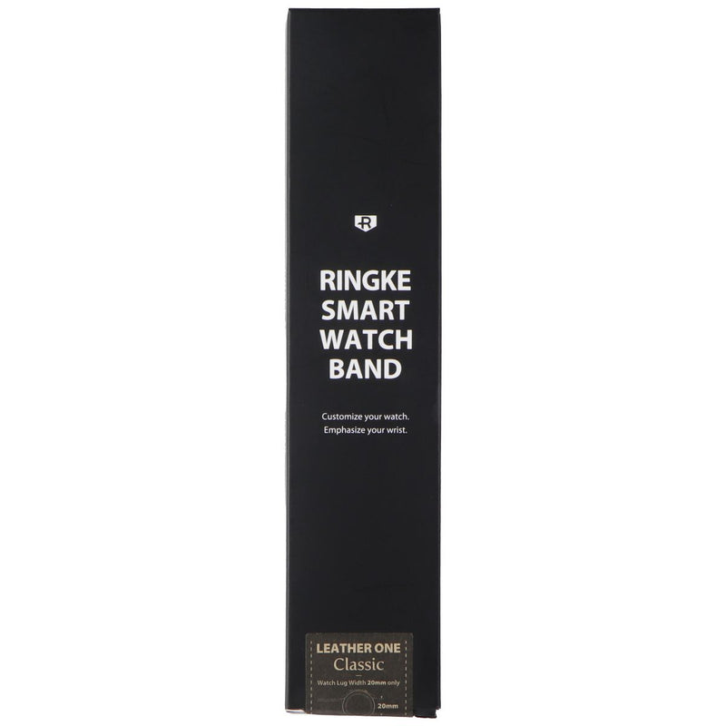 Ringke Leather One Classic Watch Band for (20mm) Galaxy Watch Lugs - Black