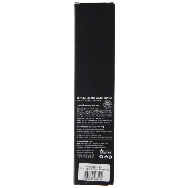 Ringke Leather One Classic Watch Band for (20mm) Galaxy Watch Lugs - Black