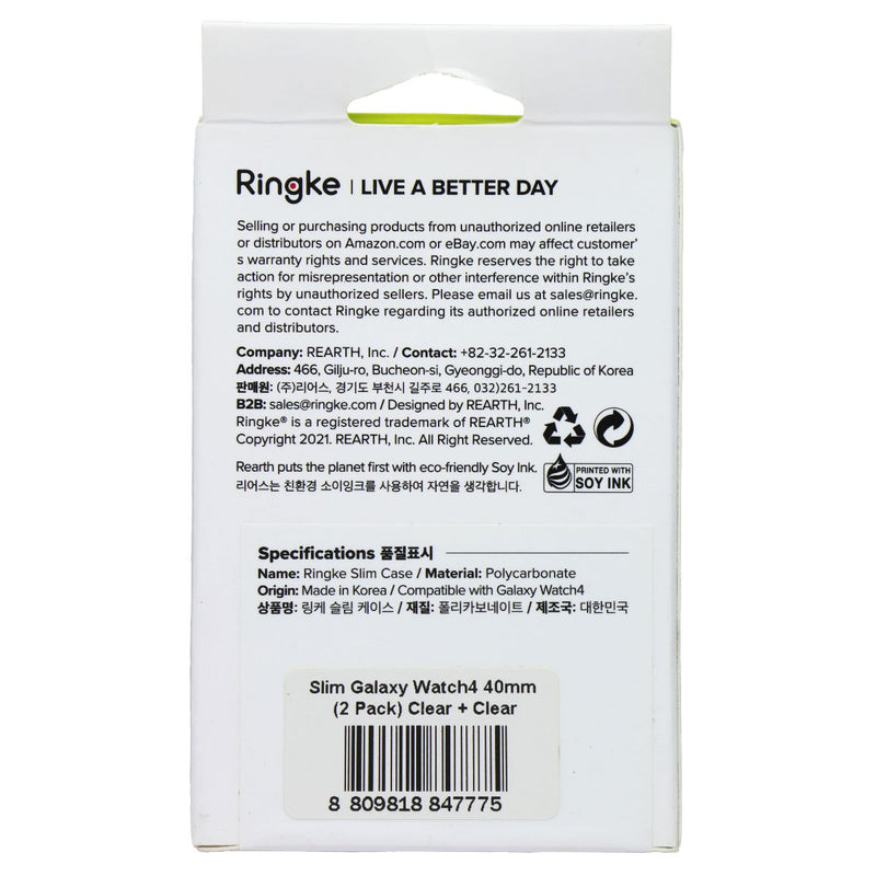 Ringke Slim Case for Samsung Galaxy Watch4 (40mm) - Clear (2 Pack)