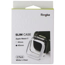 Ringke Slim Case for Apple Watch 9/8/7 (45mm) - White / Clear (2 Pack)