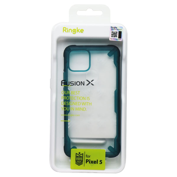 Ringke Fusion X Series Case for Google Pixel 5 - Clear / Turquoise Green