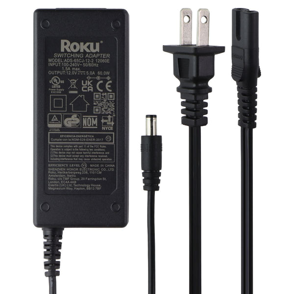 Roku (60W / 12V / 5A) Switching Adapter Power Supply - Black (ADS-65CJ-12-2)