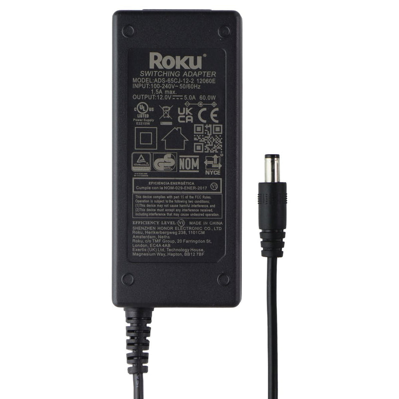 Roku (60W / 12V / 5A) Switching Adapter Power Supply - Black (ADS-65CJ-12-2)