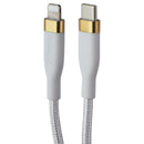 S. Simple 10 Foot USB-C to Lightning 8-Pin Tough-Knit Braided Cable - White/Gold